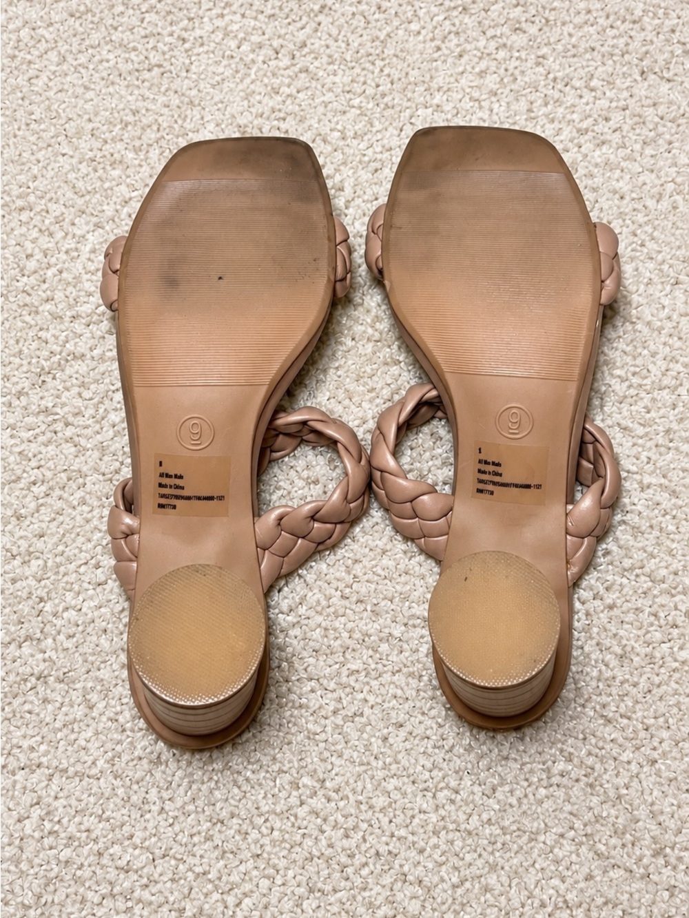 A New Day Nude Braided Block Heel Sandals Size 9 - Picture 5 of 5
